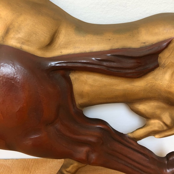 Vintage Galloping Wild Horses Large Cast Wall Art - Picture 6 of 16